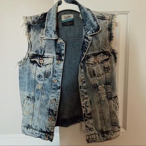 Distressed Zara denim vest